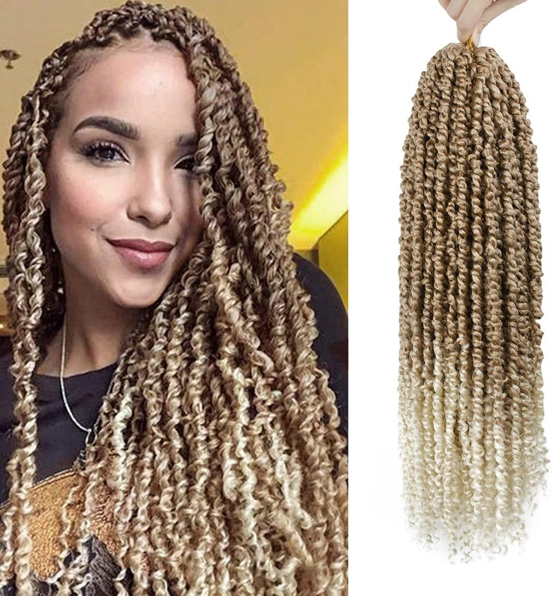 NAYOO Passion Twist Hair - 8 Packs 22 Inch Passion Twist Crochet Hair For Women, Crochet Pretwisted Curly Hair Passion Twists Synthetic Braiding Hair Extensions (22 Inch 8 Packs, T27/613) - Image 1