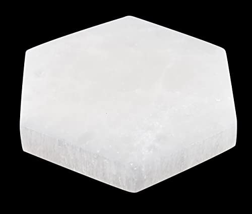 Wish Well Selenite Charging Plate – 4” Hexagon Selenite Crystal – Mined and Crafted in Morocco – Ideal for Cleansing & Recharging Crystals & Healing Stones – Protection Crystals – Spiritual Gifts & Decor - Image 1