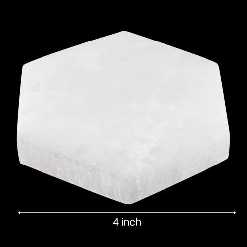 Wish Well Selenite Charging Plate – 4” Hexagon Selenite Crystal – Mined and Crafted in Morocco – Ideal for Cleansing & Recharging Crystals & Healing Stones – Protection Crystals – Spiritual Gifts & Decor - Image 5