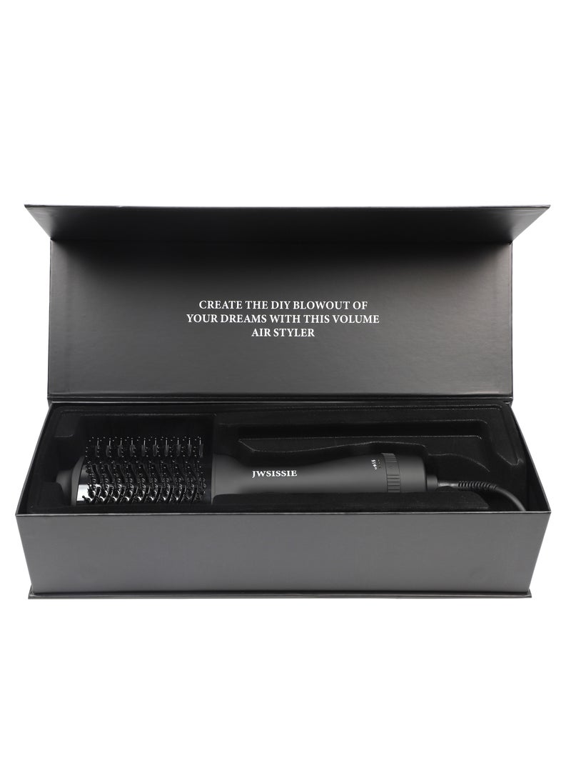 JWSISSIE - 1200W Hot Air Styler New Hair Styler One-Step Volumizer Negative Ionic Technology Hair Dryer and Hot Air Brush Black - Image 1