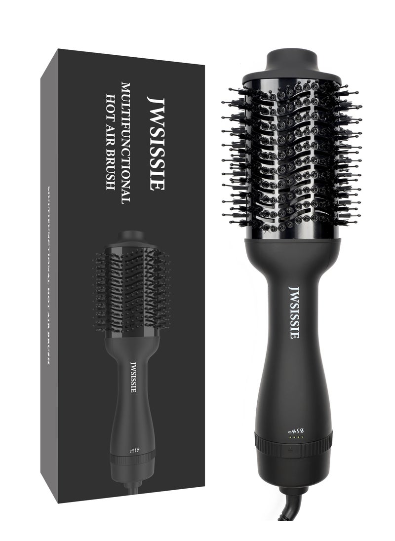 JWSISSIE - 1200W Hot Air Styler New Hair Styler One-Step Volumizer Negative Ionic Technology Hair Dryer and Hot Air Brush Black - Image 1