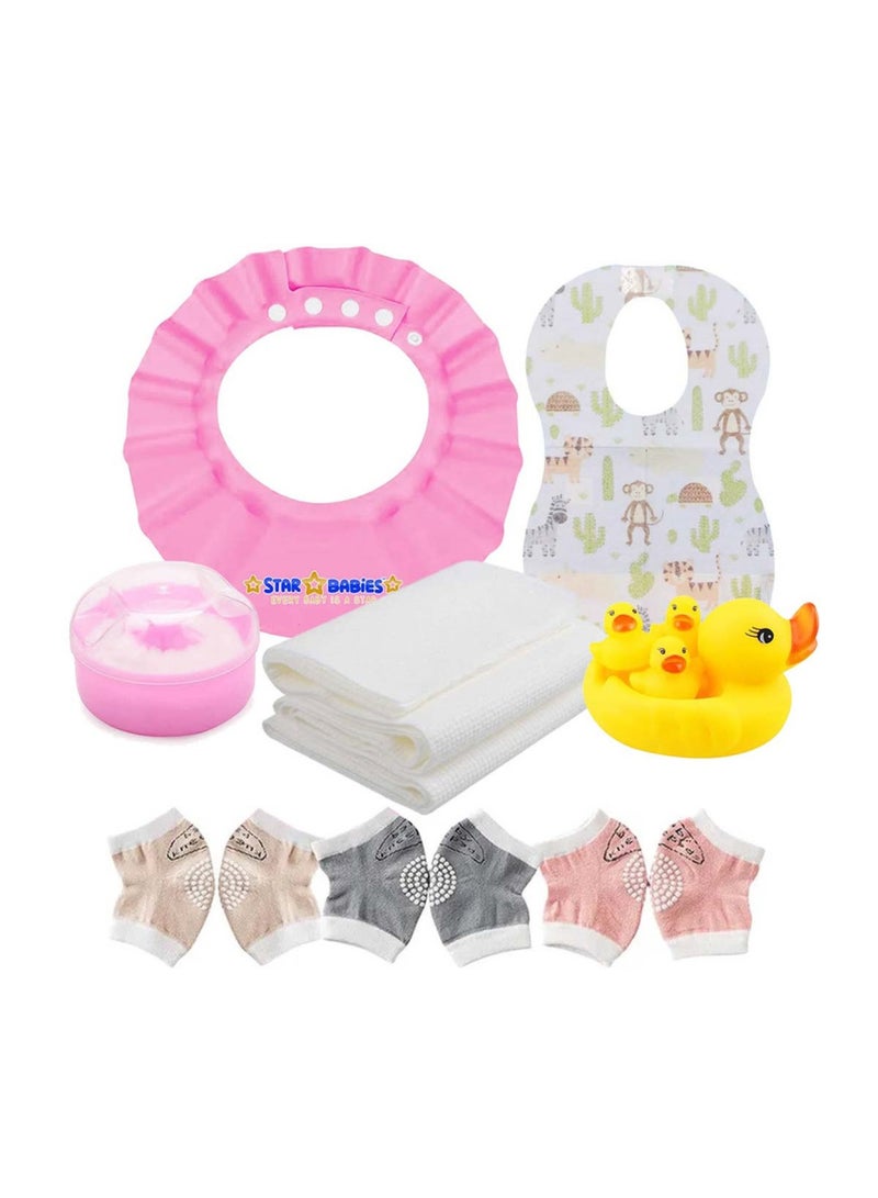 STAR BABiES Baby Essentials Pack Pack Of 5 With Disposable Towel Pack Of 3 Free-Girls - Image 1