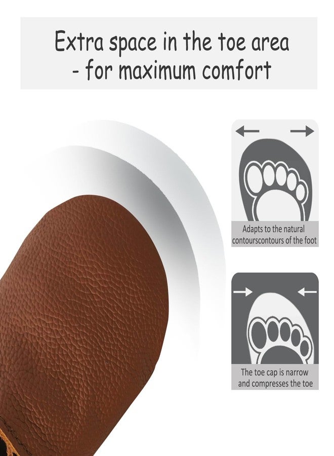 mepiq Crib shoes baby moccasins for boys girls toddler soft leather baby walking shoes slippers Braun 6-12 months infant - Image 4