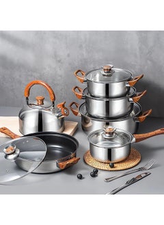 Bukela Stainless Steel Cookware Set 12-Piece | Multi-Purpose Steel Cookware with Removable Handles | Stainless Cooking Set for All Stovetops & Dishwasher Safe  - Image 4