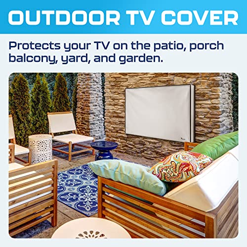 Garnetics Outdoor TV Cover 43 Inch – Waterproof, Weatherproof TV Enclosures with Smart Shield Screen Protectors, Ideal for Outdoor Use, Moving, and Storage - Gray - Image 2