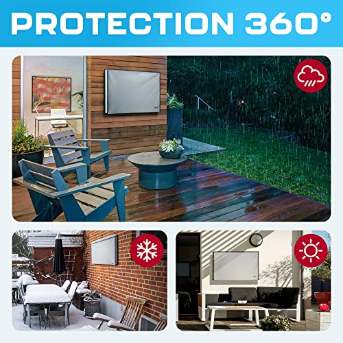Garnetics Outdoor TV Cover 43 Inch – Waterproof, Weatherproof TV Enclosures with Smart Shield Screen Protectors, Ideal for Outdoor Use, Moving, and Storage - Gray - Image 4