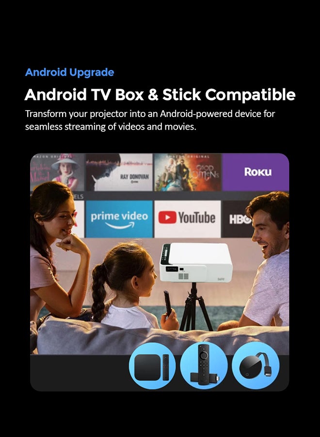 وونكت جهاز بروجيكتور بدقةٍ عالية الوضوح 1080P مع مكبرات صوت محيط ستيريو T5 أبيض - Image 5