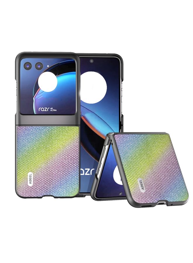 HuHa Case Cover For For Motorola Razr 40 Ultra ABEEL Diamond Series Black Edge Phone Case(Rainbow) 