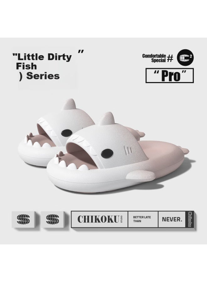 Chikoku Gradient Shark Slippers Men Summer Outdoor Thick-soled Soft Bottom Home Anti-slip Couple Fashion Slippers Women - Image 1