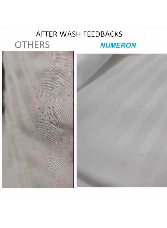 BD WEAVES Plain White cotton Stripes - Single bedsheet bedding set - 400 TC soft 1 cm a striped finish | with One Pillow Cover | Gives 5 star look to your room | Adding tint of richness and class touch | singed & mercerised |400 TC Single  - Image 5