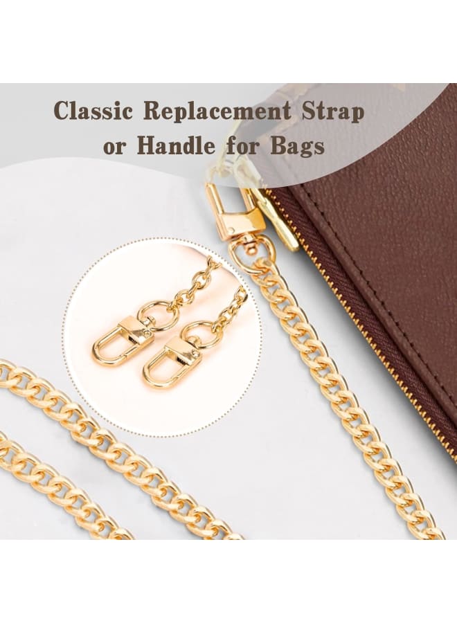 47” Flat Chain Strap, Handbag Chain Strap Crossbody, Purse Chain Strap Replacement, Aluminum Alloy Chain with Buckles, Gold Color  - Image 4