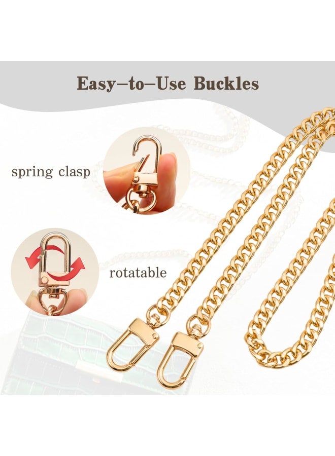 47” Flat Chain Strap, Handbag Chain Strap Crossbody, Purse Chain Strap Replacement, Aluminum Alloy Chain with Buckles, Gold Color  - Image 2