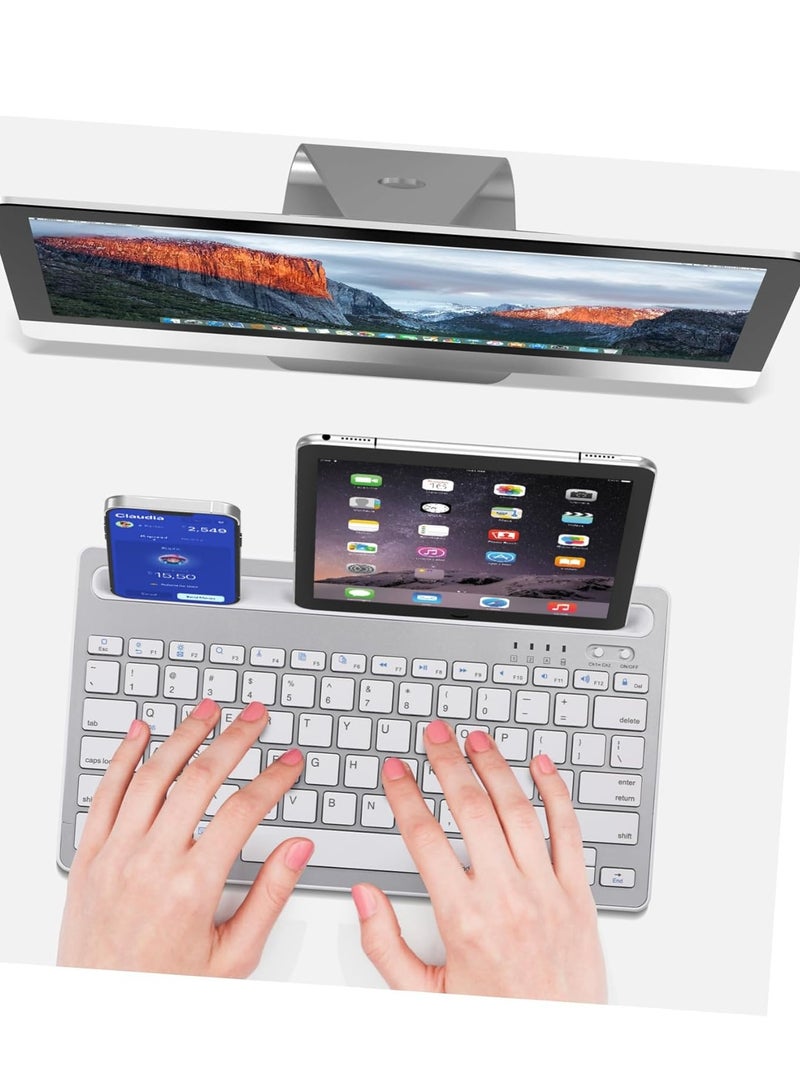 CAL STAR HK-260 Slim Rechargeable Bluetooth Wireless Keyboard and Mouse Combo for office – 78 Keys, USB-C, Multi-Device Support for Laptop, Tablet & Phone - Image 2