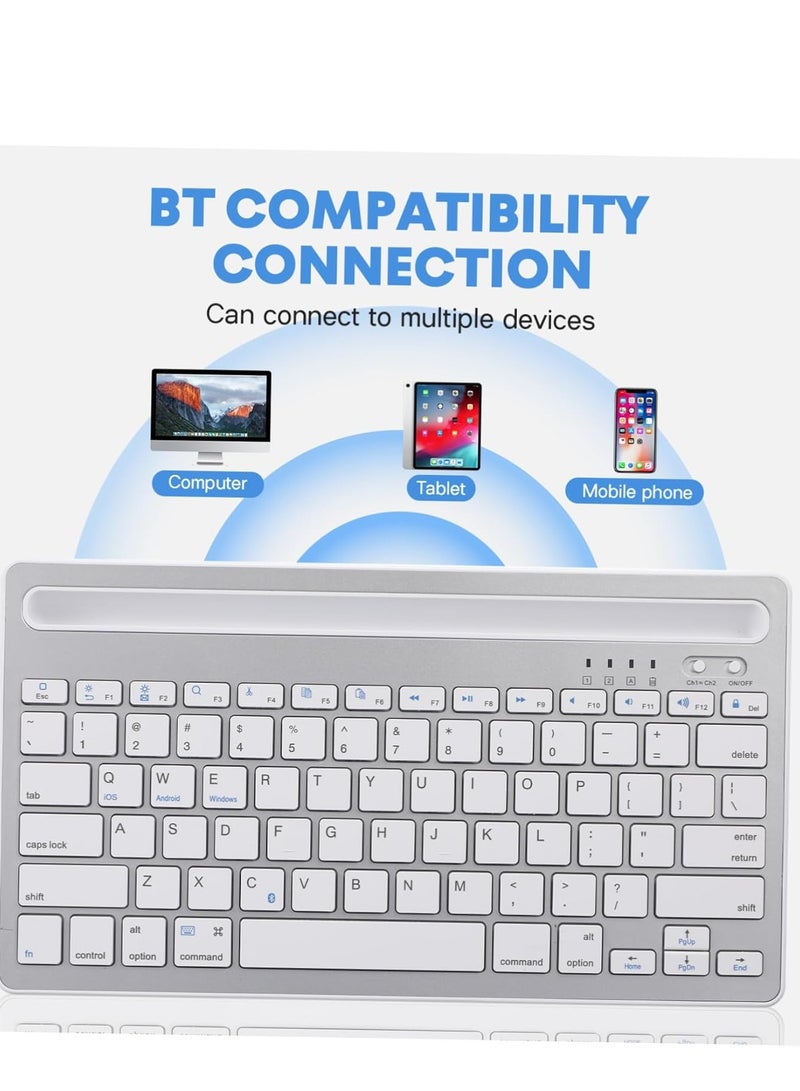 CAL STAR HK-260 Slim Rechargeable Bluetooth Wireless Keyboard and Mouse Combo for office – 78 Keys, USB-C, Multi-Device Support for Laptop, Tablet & Phone - Image 3