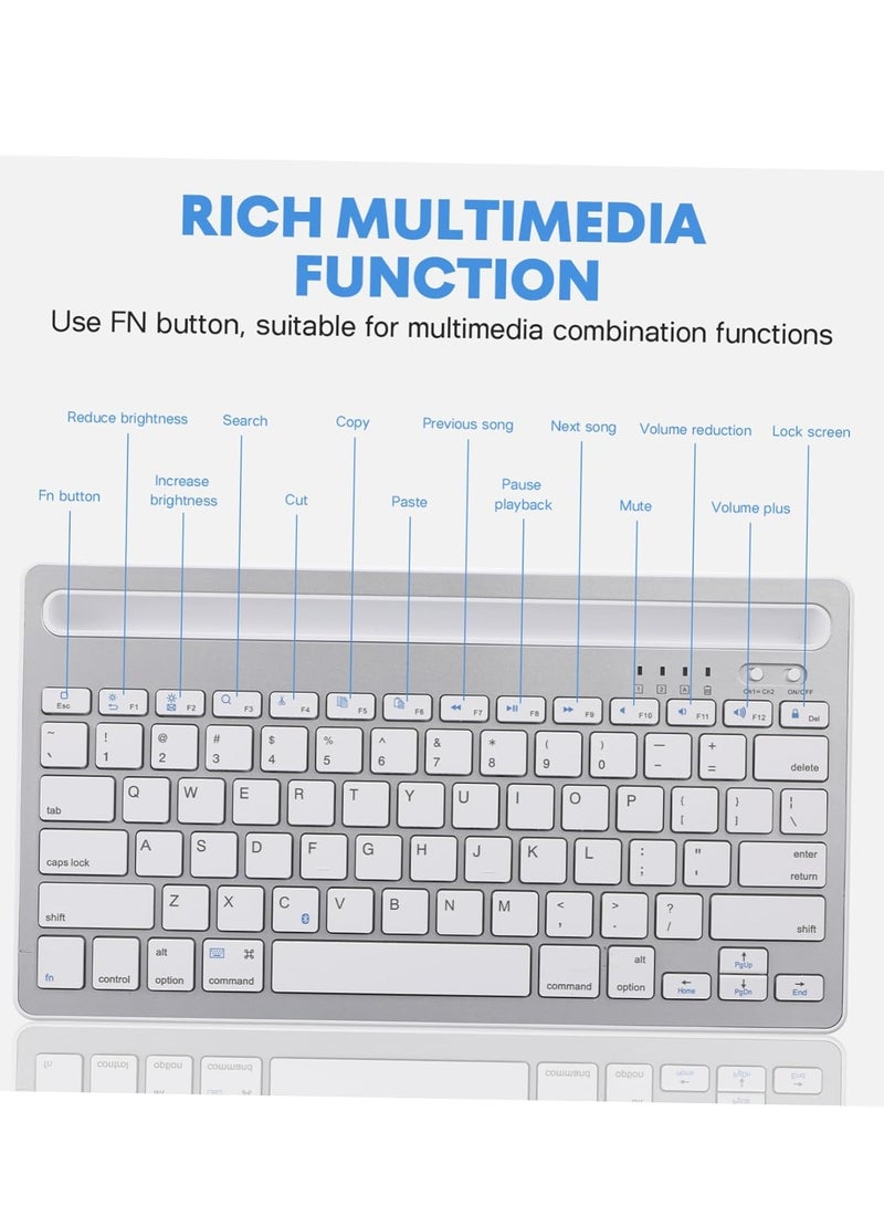 CAL STAR HK-260 Slim Rechargeable Bluetooth Wireless Keyboard and Mouse Combo for office – 78 Keys, USB-C, Multi-Device Support for Laptop, Tablet & Phone - Image 5