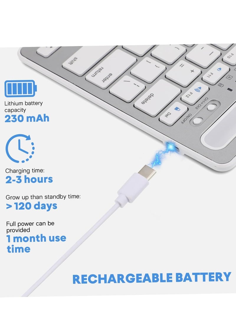 CAL STAR HK-260 Slim Rechargeable Bluetooth Wireless Keyboard and Mouse Combo for office – 78 Keys, USB-C, Multi-Device Support for Laptop, Tablet & Phone - Image 4