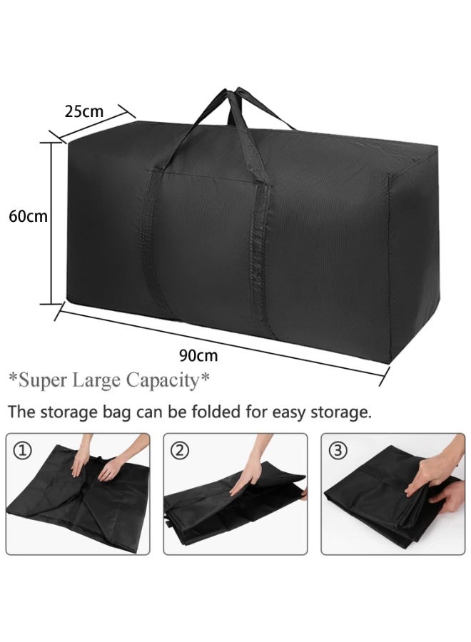 ديوتي عبوتان من أكياس التخزين الكبيرة جدًا سعة 125 لترًا بسحابات ومقابض متينة، وحقائب نقل كبيرة الحجم للملابس والبطانيات والسفر والتنظيم الموفر للمساحة - Image 2