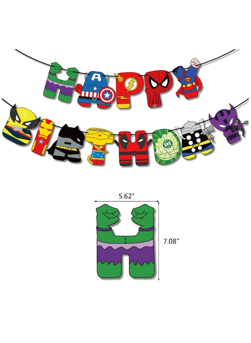Spiderman Superhero League Birthday Party Decoration Set Happy Birthday Banner Bunting Cake Decorating Topper Balloons For Boys Girls Birthday Decoration - Image 5