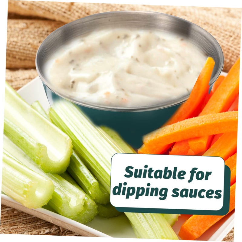 4 Pack White Dipping Bowls for Sauces Condiments Seasoning Home Party BBQ Restaurant - Image 4