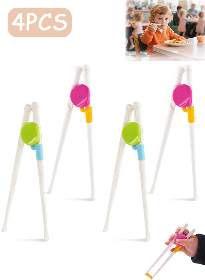MXN 4 PCS Training Chopsticks, Beginner Chopsticks Auxiliary Artifact, Silicone Training Chopsticks Suitable for Adults or Children - Image 1