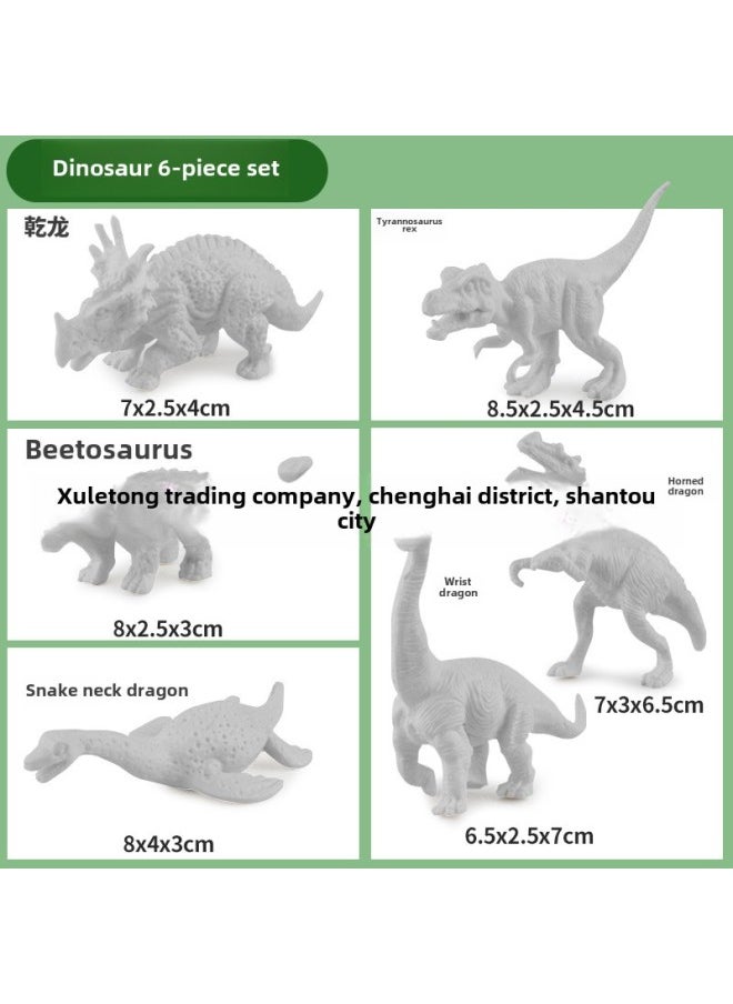 Trumpet Dinosaur White Embryo Solid Model Painted Toys DIY Painted Static Plastic Dinosaur White Model Wholesale-Color:8 Style White Embryo Small Dinosaur (random 1)  - Image 3