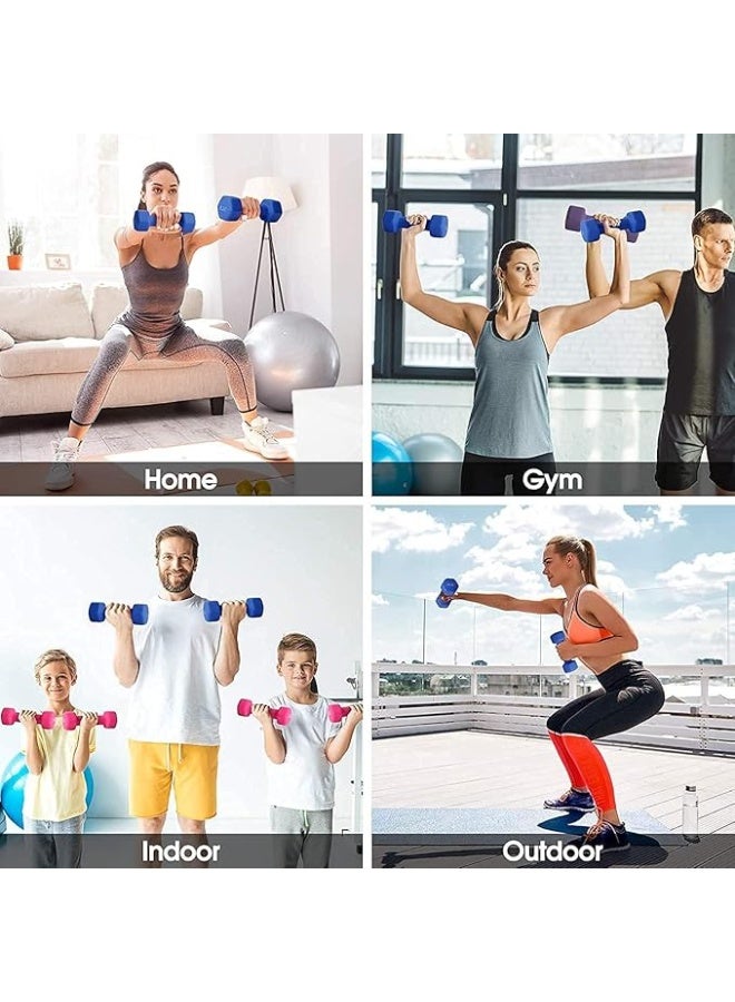 DUNISO 2 Pcs Dumbbells, Fitness Dumbbells, Weightlifting Dumbbells with Anti Slip Handles, Sturdy and Durable，Suitable For Fitness, Home Use, Exercise, Weightlifting, Yoga, 1KG Each，Blue - Image 5
