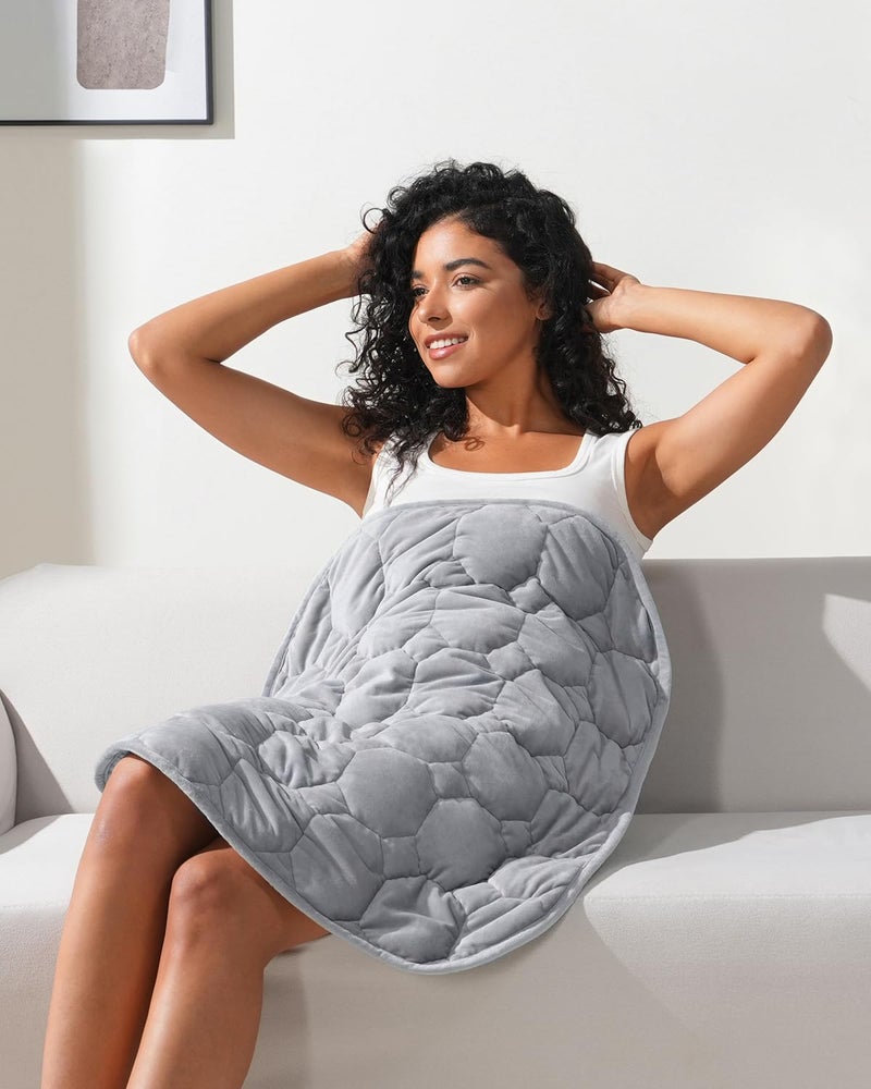 Kivik Weighted Lap Blanket, 7 lbs Weighted Lap Pad for Adults, Small Travel Weighted Blanket for Relaxation, Portable & Breathable, Grey, 24"x29" - Image 1