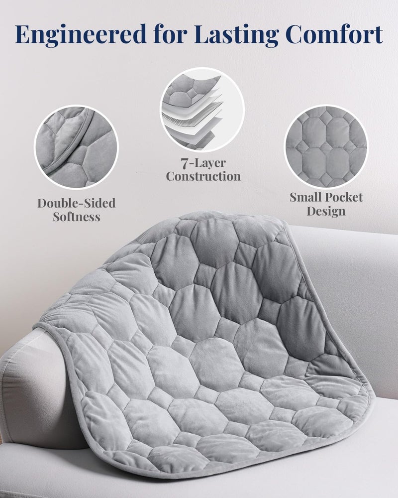 Kivik Weighted Lap Blanket, 7 lbs Weighted Lap Pad for Adults, Small Travel Weighted Blanket for Relaxation, Portable & Breathable, Grey, 24"x29" - Image 4