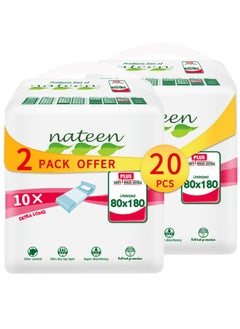 nateen Nateen Disposable Incontinence Underpads,80 x 180 cm,20 Pcs Bed Pads for Mattress Furniture Sofa Chair Protector High Absorbency Mats.  - Image 1