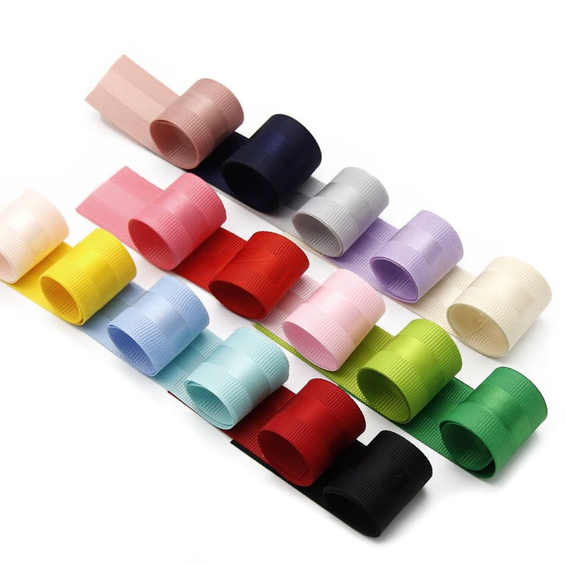 1 Roll 5 Yards 1 Inch 25mm Solid Color Grosgrain Ribbon With Satin Trim For Party Wedding Christmas Decoration DIY Headwear Handmade Crafts Gift Wrap - Image 1