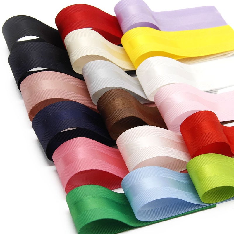 1 Roll 5 Yards 1 Inch 25mm Solid Color Grosgrain Ribbon With Satin Trim For Party Wedding Christmas Decoration DIY Headwear Handmade Crafts Gift Wrap - Image 4