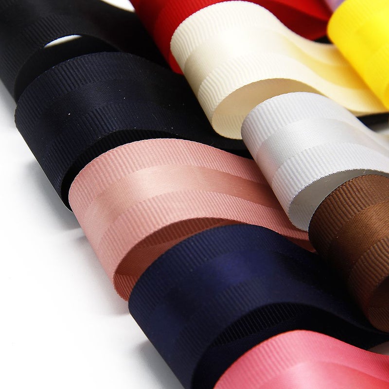 1 Roll 5 Yards 1 Inch 25mm Solid Color Grosgrain Ribbon With Satin Trim For Party Wedding Christmas Decoration DIY Headwear Handmade Crafts Gift Wrap - Image 5