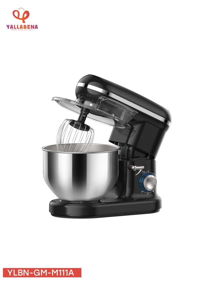 يلا بينا عجان كهربائي 1000 واط بوعاء ستانلس ستيل 5 لتر، 6 سرعات مع إضاءة LED – خلاط مطبخ احترافي - Image 2