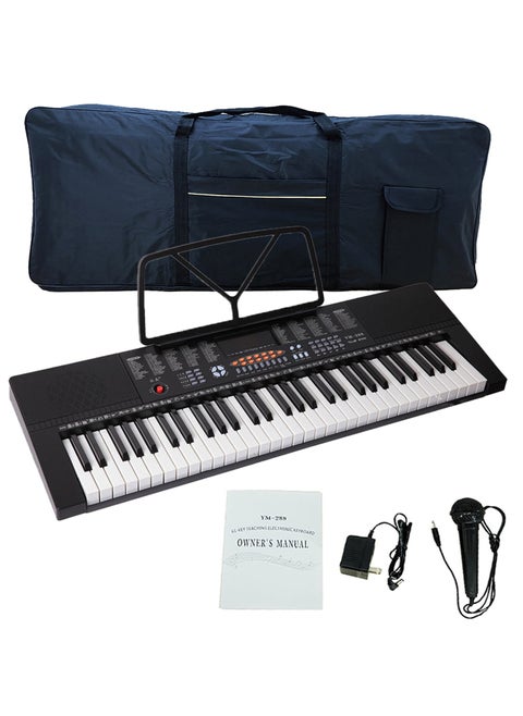 61 Key Keyboard Piano for Beginners LCD Display YM288 Eletronic Keyboard Lighting Digital Piano Keyboard with Sheet Music Stand, Power Supply,61 Keys Keyboard Bag