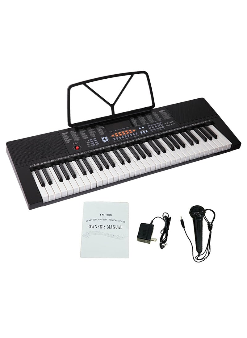 YONGMEI - 61 Key Keyboard Piano for Beginners LCD Display YM288 Eletronic Keyboard Lighting Digital Piano Keyboard with Sheet Music Stand, Power Supply,61 Keys Keyboard Bag - Image 1