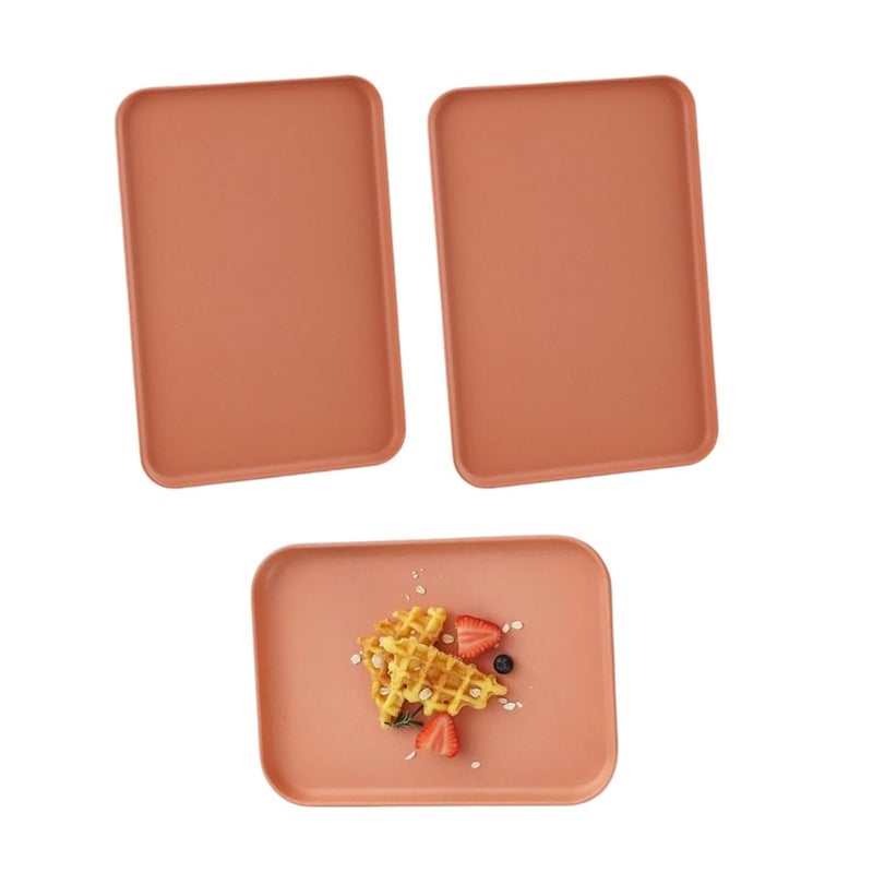 Avon Wellness Avon Wellness Reusable Rectangular Shape,Rounded Corners Plastic Fast Food Serving Multi-Use Tray for Drink Breakfast Tea Dinner Coffee Salad Food Dinning Table Home Kitchen 25 * 17 CM (Orange, 2) - Image 1