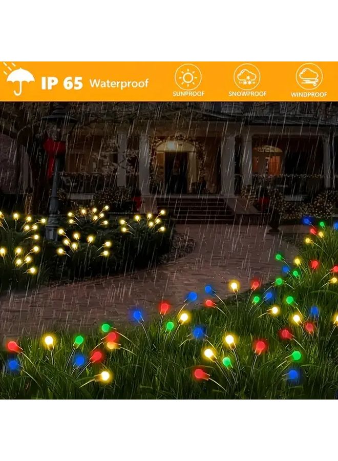 Multicolor Solar Powered Outdoor Garden Lights 12 Fireflies 8 Modes Auto On Off - Image 4