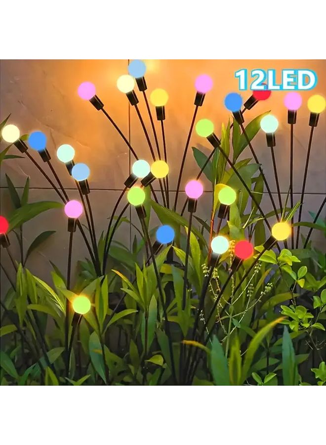 Multicolor Solar Powered Outdoor Garden Lights 12 Fireflies 8 Modes Auto On Off - Image 1
