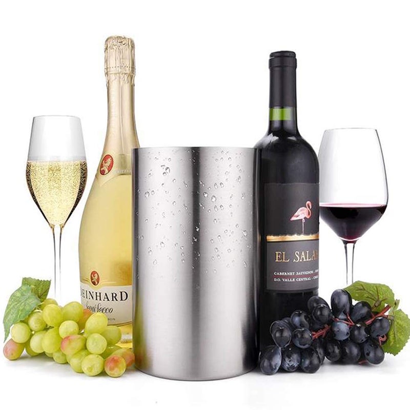 Jolitac 4 Pack Wine Chiller Bucket, Stainless Steel Double Wall Wine Cooler Bucket, Keeps Cold for Hours Wine Bottle Cooler Chiller Insulated Champagne Beer Ice Bucket (4 PCS) - Image 2