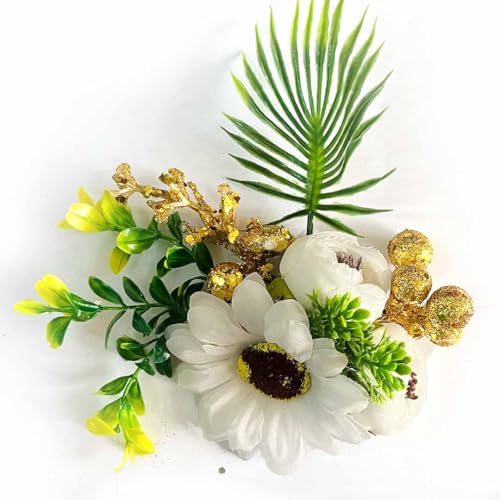 ADIKALA™ Handmade Artificial Sunflower and Peonies Bunch for Trousseau Packing, Ready to use Flower Brooch Hamper for Decoration, Gift Wrapping Flowers (4, Multi Color) - Image 4