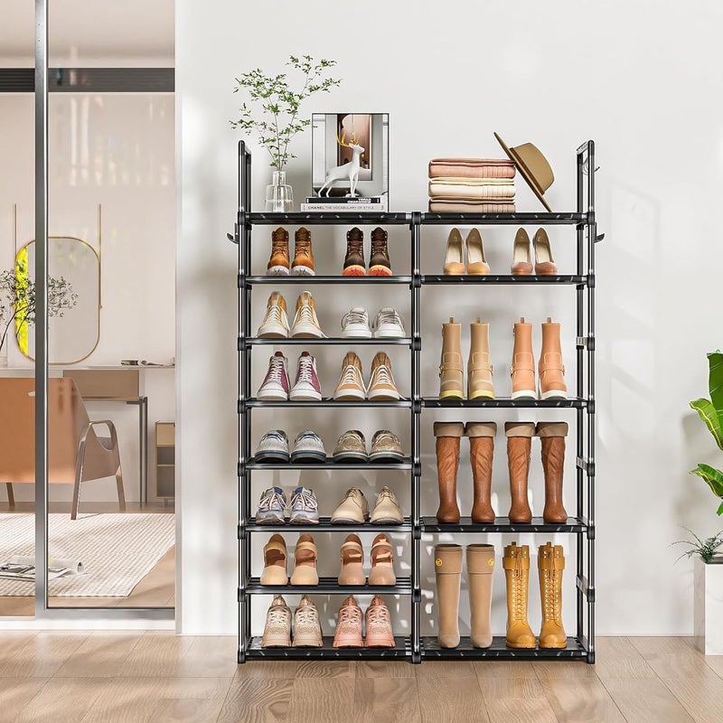 OYREL Shoe Rack Organizer 8 Tiers, Tall Shoe Racks Shelf Storage, 26-32 Pairs Vertical Large Rack,Stackable Shoes Racks for Entryway, Closet, Garage - Image 2
