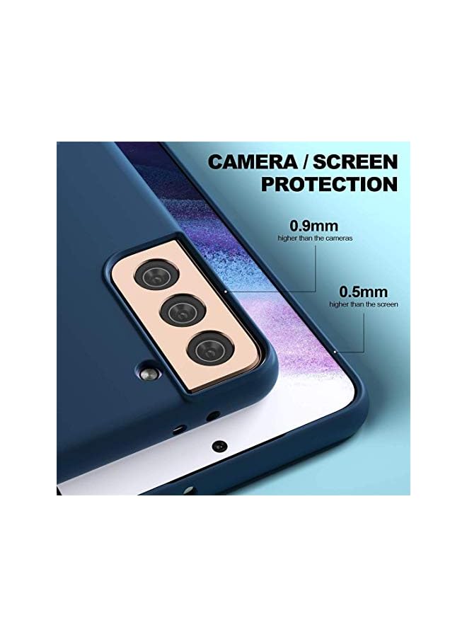 YoYoTech غطاء حماية سيليكون مصمم لهاتف سامسونج جالاكسي S21 بلمسة نهائية مطفية (أزرق) - Image 4