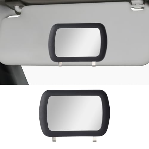 Tioollev Car Sun Visor Vanity Mirror Clipon Automotive Makeup SunShading Vehicle Sun Visor Cosmetic Vanity Mirror for Women Girls Universal Interior Car Accessories Black Black - Image 1