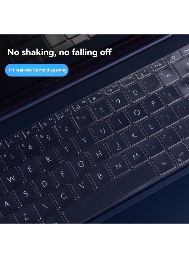 متوافق مع غطاء حماية لوحة مفاتيح Asus Zenbook 14، خفيف الوزن، رفيع، يحافظ على الإحساس باللمس، صامت، شفاف، مصنوع من مادة TPU، أغطية شفافة من مادة TPU - Image 3