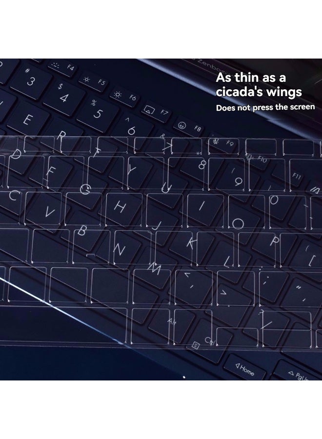 متوافق مع غطاء حماية لوحة مفاتيح Asus Zenbook 14، خفيف الوزن، رفيع، يحافظ على الإحساس باللمس، صامت، شفاف، مصنوع من مادة TPU، أغطية شفافة من مادة TPU - Image 5
