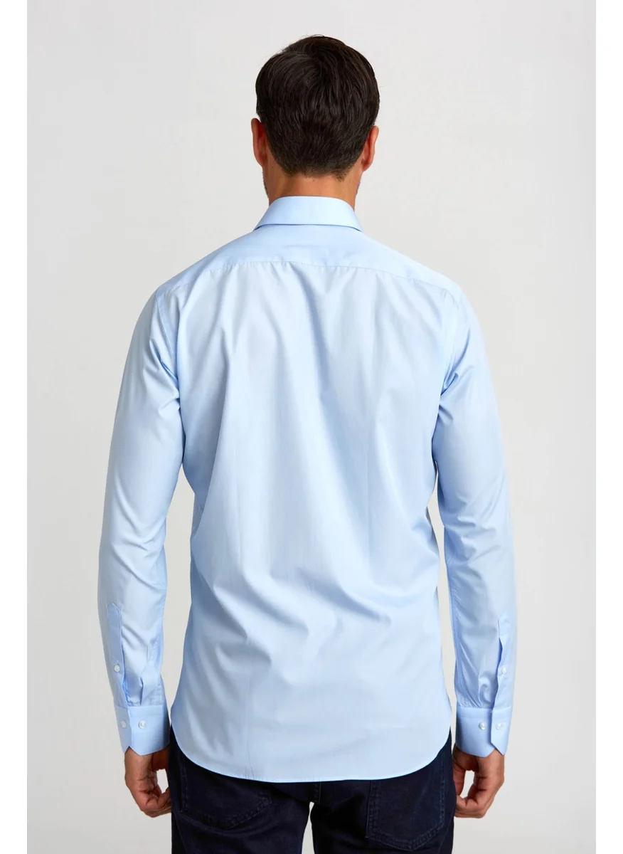 Bisse Classic Shirt Regular Fit Uk Klc Closed Takna Underwire No Pocket Cornered Cuff Light-Blue GMKLS0922300111_D33