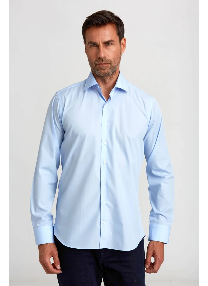 Bisse Classic Shirt Regular Fit Uk Klc Closed Takna Underwire No Pocket Cornered Cuff Light-Blue GMKLS0922300111_D33
