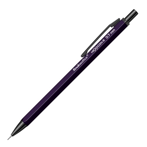 Scrikss 0.7 mm Cute Aesthetic Mechanical Clutch Lead Pen Pencil | for Drafting Sketching Drawing | Dark Purple Penpencil | Hexagon-R - Image 1