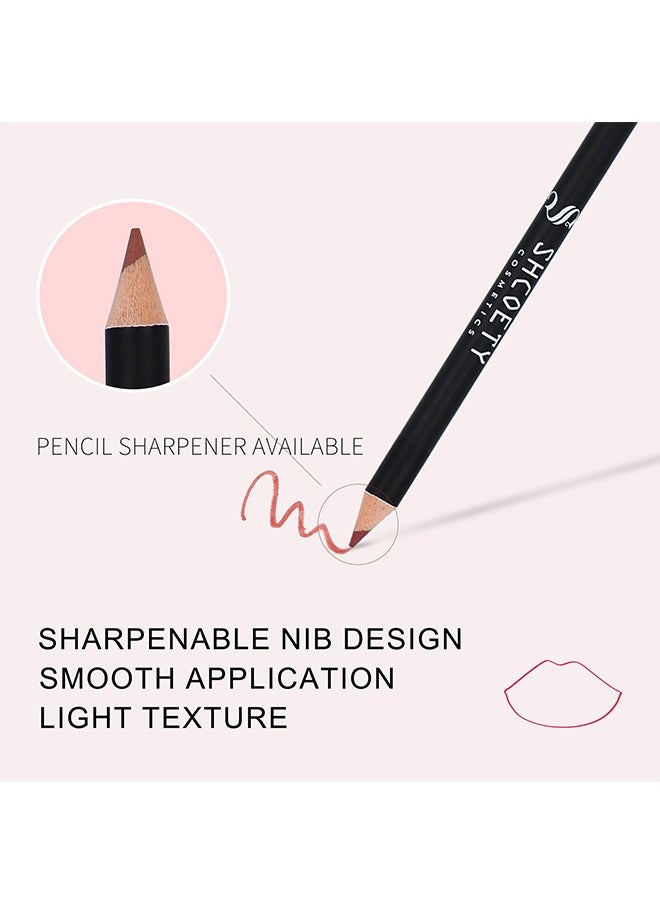 SHCOETY 12 Pcs Lip Liner Pencil Set, High Pigmented Waterproof Matte Lip Liner Set, Rich Pigmented Color Lip Pencil Set for Defining & Filling Lips  - Image 3