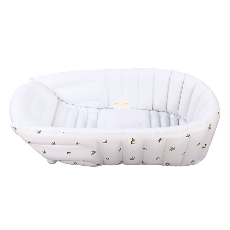 Baby Inflatable Bathtub: 1 Large PVC Bathtub With Deflation Tube, Bath And Play Foldable Tub - Cute Exquisite Pattern Portable Infant Bathtub for Home Outdoor Travel And Babies - Image 2